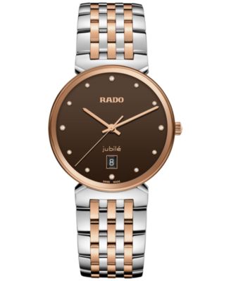 Женские швейцарские часы Rado с бриллиантами Florence Classic (1/20 карата) на двухцветном браслете из нержавеющей стали, 38 мм