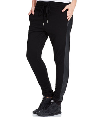 Calvin Klein Jeans Slim Mixed-Media Jogger Pants - Pants & Capris ...