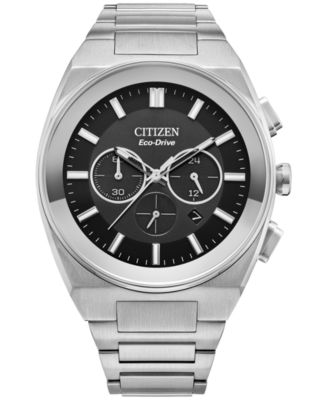 Мужские часы с хронографом Citizen Eco-Drive Modern Axiom на браслете из нержавеющей стали 43 мм