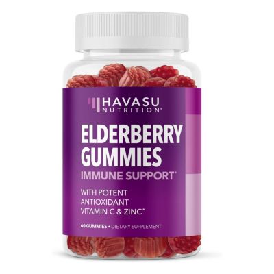 Жевательные резинки Havasu Nutrition Elderberry для взрослых, добавка для иммунной системы, со вкусом бузины, , 60 карат