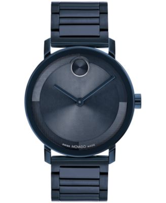 Мужские часы Movado Bold Evolution 2.0 из швейцарской кварцевой стали с ионным покрытием синего цвета, 40 мм