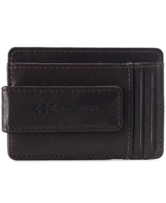 Альпийский Швейцарский мужской RFID-безопасный магнитный кошелек с зажимом для денег, тонкий кошелек с передним карманом