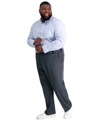 Мужские брюки-стрейч Haggar® Big & Tall Cool 18® PRO классического кроя с расширяющейся талией и плоской передней частью.
