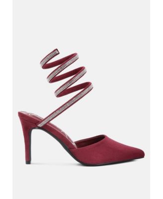 Женские босоножки Elvira, украшенные стразами, на ремешке из лондонской ткани