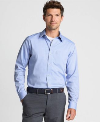 Мужская рубашка из хлопка Supima No Iron с узким прямым воротником от Lands' End для мужчин
