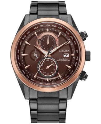 Мужские спортивные часы Citizen Eco-Drive с хронографом класса люкс на радиоуправлении, серые часы-браслет из нержавеющей стали, 43 мм