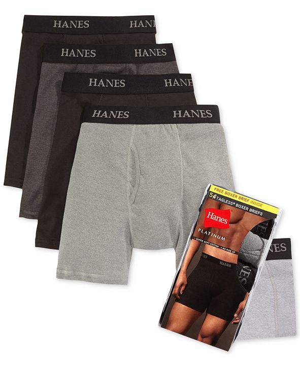 Hanes Men's Boxer Briefs 4Pack + 1 Extra Bonus Pair & Reviews