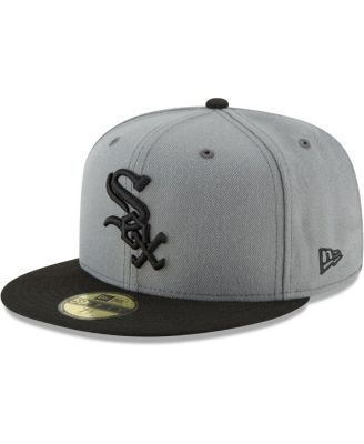 Мужская двухцветная приталенная шляпа New Era серого и черного цветов Chicago White Sox размером 59 сантиметров