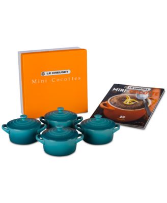 Набор Le Creuset Caribbean из 4 круглых керамических кокоток с буклетом рецептов