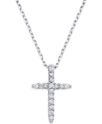 Macy's Diamond Cross Pendant Necklace 