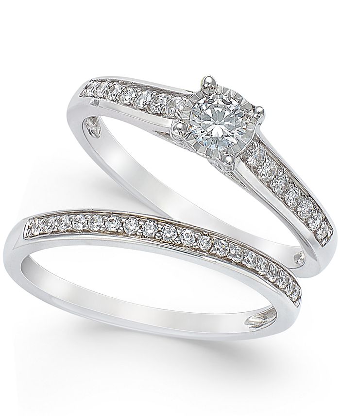 Macy's TruMiracle® Diamond Engagement Ring and Wedding Band Set (1/2 ct