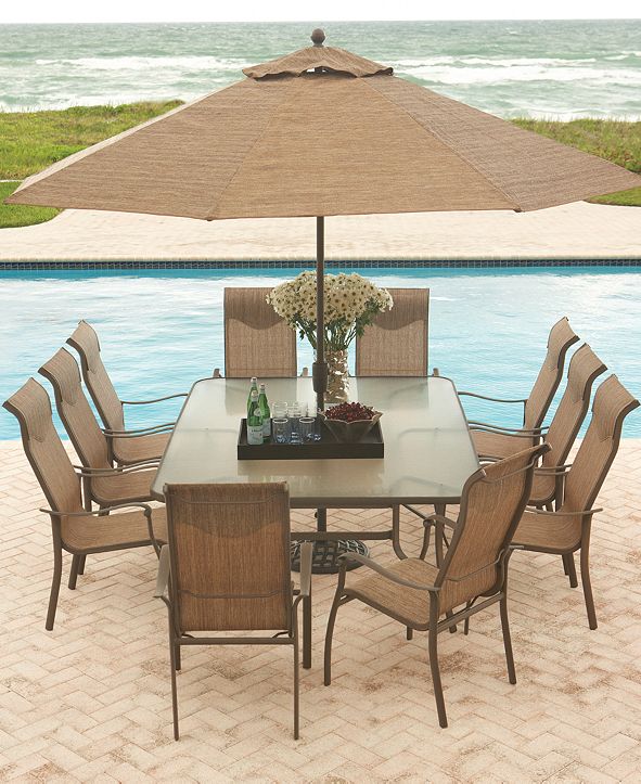Furniture Oasis Outdoor Aluminum 11Pc. Dining Set (84" x 60" Dining Table and 10 Dining Chairs