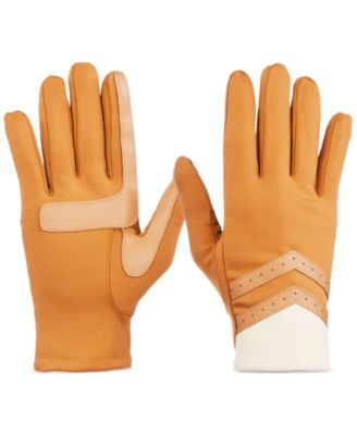 Фирменные женские перчатки Isotoner из трикотажа в рубчик на флисовой подкладке 2990₽