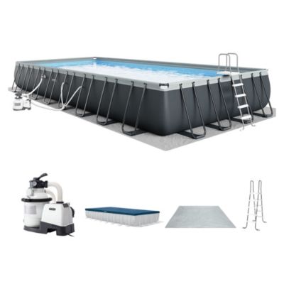 Прямоугольный надземный бассейн Intex Ultra XTR с каркасом 32' x 16' x 52