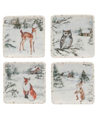 Сертифицированные международные тарелки для канапе Winter's Frost, набор из 4-х