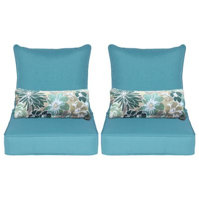 Набор подушек для кресла Aoodor с глубоким сиденьем на открытом воздухе с чехлом из олефиновой ткани и губчатой пеной, набор из 6 предметов