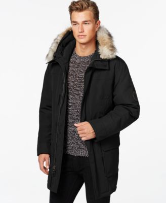 calvin klein jacket with fur hood