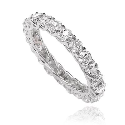 Кольцо Suzy Levian New York с кубическим цирконием Eternity Band из чистого серебра белого цвета