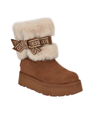 Уютные пинетки из искусственного меха GUESS Womens Denla для холодной погоды 17290₽