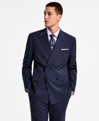Мужской двубортный пиджак классического покроя из полушерстяной ткани в тонкую полоску Brooks Brothers B by 90290₽