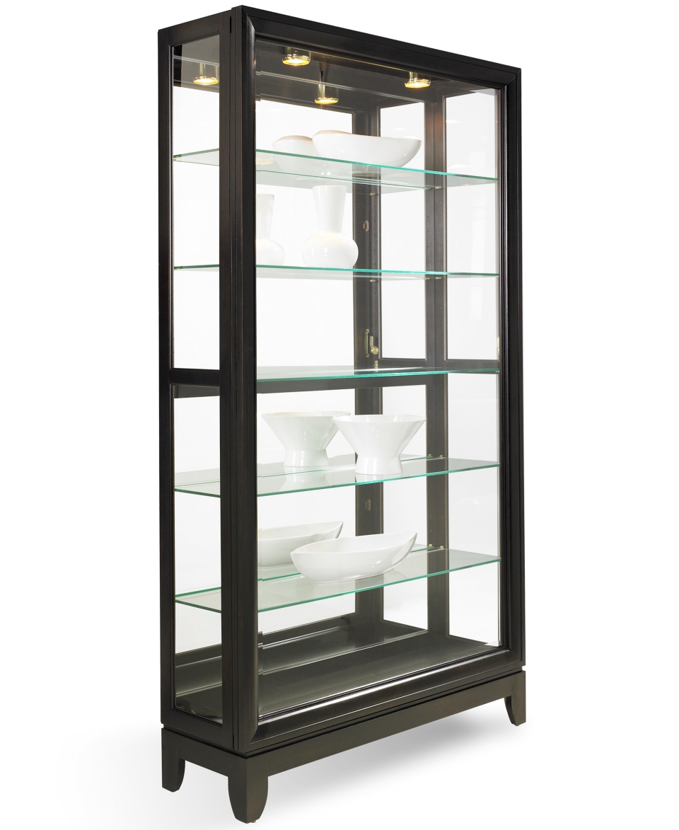 Dual Slide Contemporary Curio Cabinet