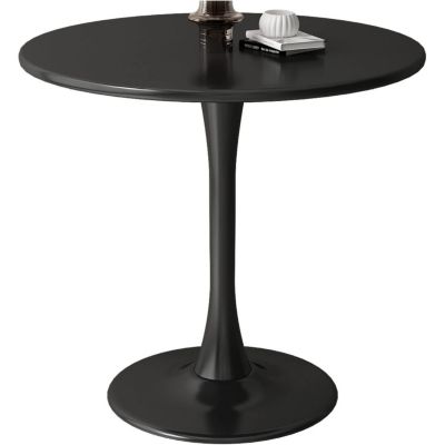 Круглый стол-тюльпан Streamdale Furniture середины века со столешницей из МДФ черного цвета