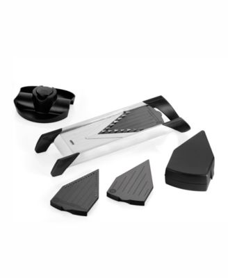 Мандолина с V-образным лезвием GEFU из нержавеющей стали и 2 насадками для нарезки соломки