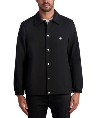 Мужская приталенная текстурированная куртка с логотипом на кнопках спереди от KARL LAGERFELD PARIS