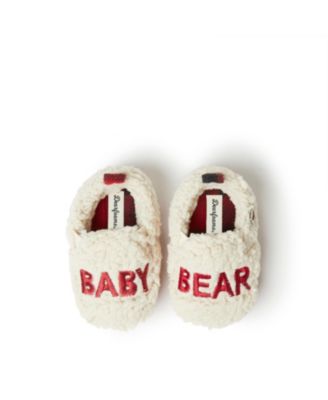 Тапочки с закрытой спинкой Dearfoams Baby Buffalo Check Bear красные