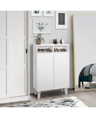 Двухдверный шкаф для хранения обуви Kings Brand Furniture Elgin, белый