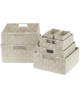 Набор для хранения двойной плетеной корзины Sorbus из 7 частей