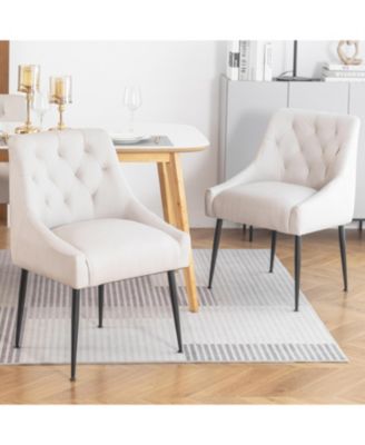 Современные обеденные стулья DYHOME с мягкой обивкой, набор из 2 кухонных стульев середины века с подушками 5,12