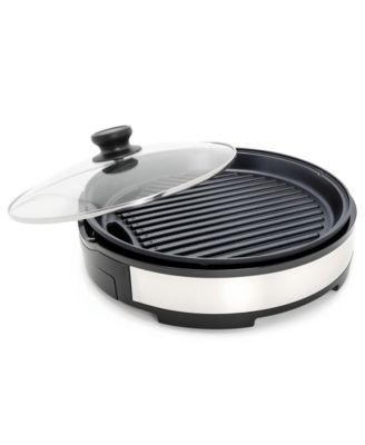 12-дюймовый крытый гриль класса люкс из нержавеющей стали Elite Cuisine с крышкой из закаленного стекла