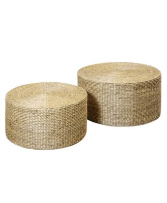 Коллекция StyleCraft Home, 2 шт. Деревянный журнальный столик Laura Round Transitional коричневого цвета