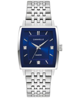 Мужские классические часы Caravelle с бриллиантовым акцентом на браслете из нержавеющей стали 33 мм