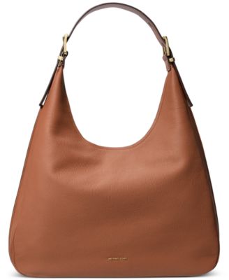 Большая кожаная сумка через плечо Michael Kors Nolita коричневого цвета