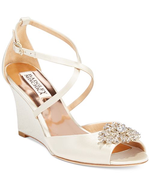 Badgley Mischka Abigail Evening Wedge Sandals Reviews Sandals Shoes Macy S
