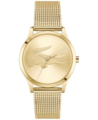 Женские часы с сетчатым браслетом из нержавеющей стали Crocodelle Gold Tone от Lacoste, золото 36 мм