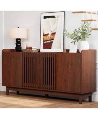 Шкаф для хранения вещей, Большой буфетный шкаф размером 63 дюйма с полками и решетчатыми дверцами