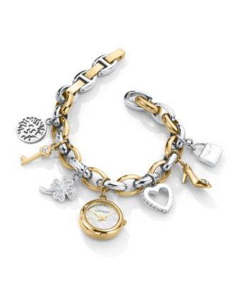 Женские кварцевые часы-браслет Anne Klein из двухцветного металлического сплава с украшением в виде кристаллов, 20 мм