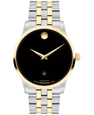 Классические швейцарские PVD-часы Movado Men's Museum с автоподзаводом желтого цвета из нержавеющей стали, 40 мм