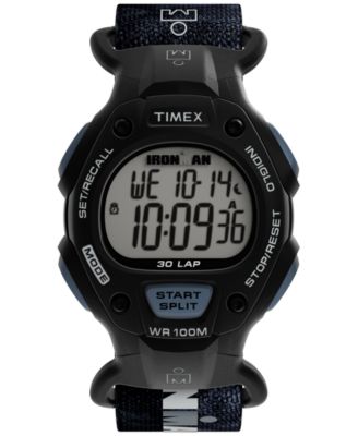 Мужские кварцевые цифровые часы Timex из черной кожи, 38 мм, черный