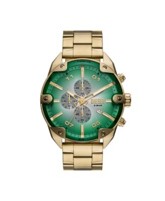 Мужские золотые часы Diesel с кварцевым хронографом и шипами из нержавеющей стали, 49 мм