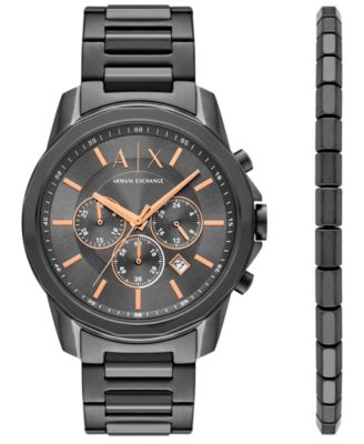 Мужские кварцевые часы A|X Armani Exchange с хронографом из нержавеющей стали Gunmetal, 44 мм
