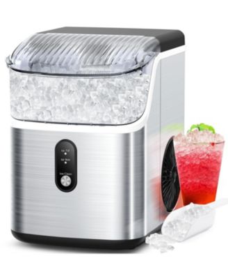Настольная льдогенератор Nugget, Портативная машина для производства жевательного галечного льда, Машина для производства мягкого колотого льда, 34 фунта в день, Управление одним касанием, Самоочищение
