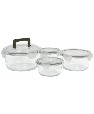 Набор круглых стеклянных мисок для хранения продуктов Sedona Kitchen из 8 предметов с крышкой