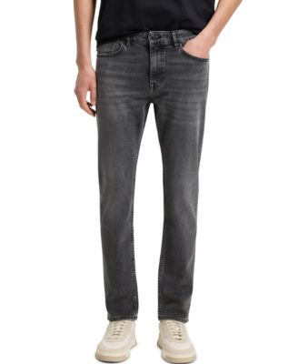 Мужские комфортные джинсы BOSS by Hugo Boss-стрейч зауженного кроя серого цвета