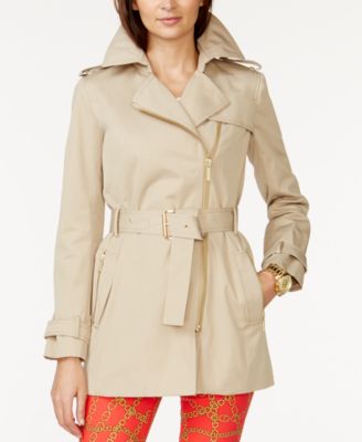 Michael Kors Belted Front-Zip Trench 