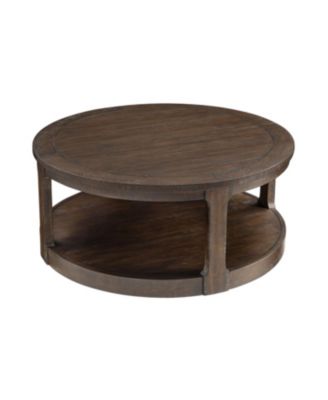Streamdale Furniture 40-дюймовый большой изогнутый 2-ярусный деревянный журнальный столик середины века с закругленными краями коричневого цвета