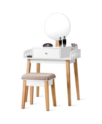 Volenca, 2 шт. Туалетный столик с деревянным зеркалом и выдвижным ящиком
